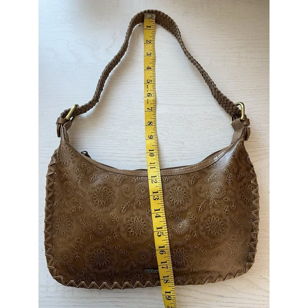 VTG XOXO Floral Embossed Tooled Boho Shoulder Bag Y2K Indie Western